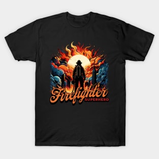 Firefighter Superhero Untold Heroes Design T-Shirt